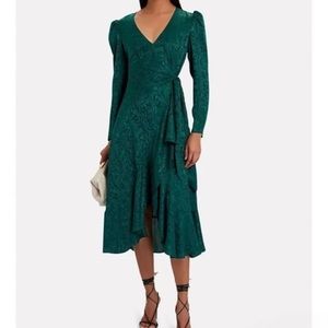 NWT Intermix Birdie deep Green midi Dress